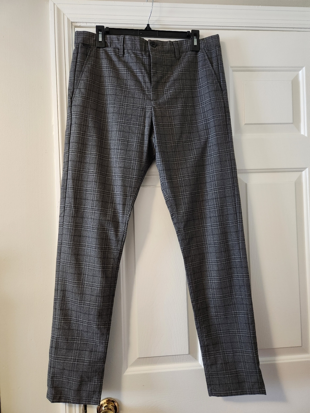 Zara Men's Gray Plaid Dress Trousers
